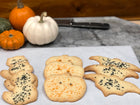 Halloween Sugar Cookies: Black cats, Orange Pumpkins. Available in Berkeley.