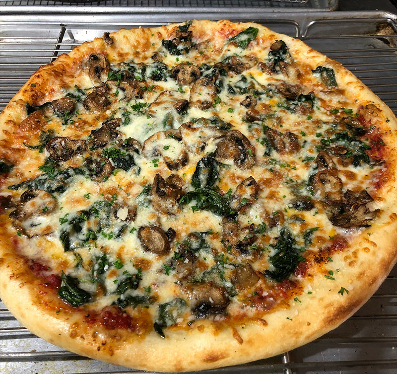 Pizza -Spinach & Mushroom Thin Crust - El Cerrito.